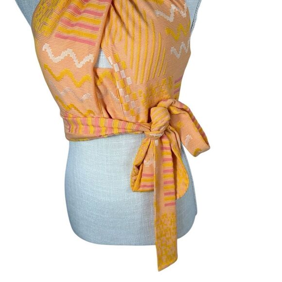 Eva Franco Anthropologie Citrus Orange Knit Summer Wrap Halter Top - Picture 5 of 9